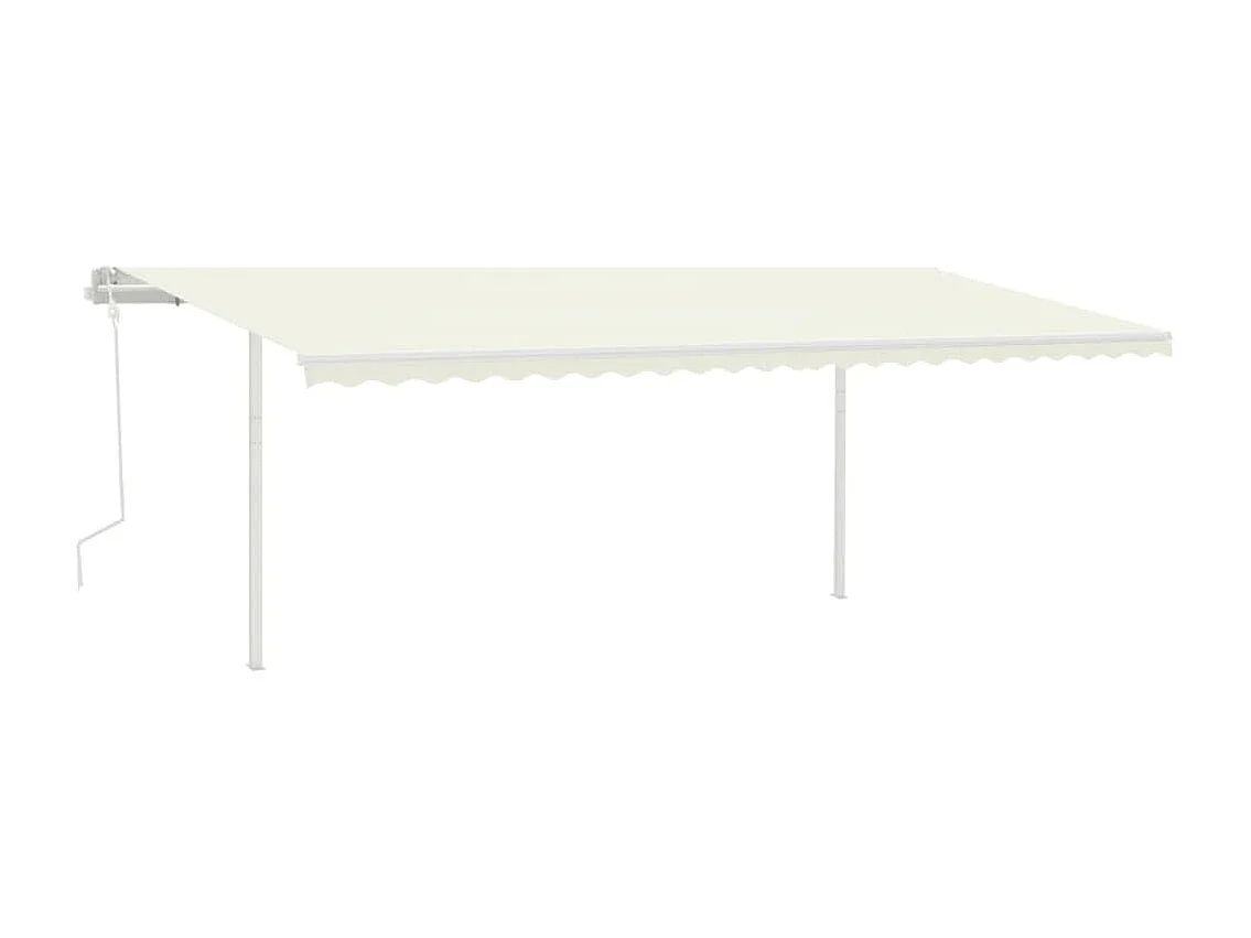 Tenda da Sole Retrattile Manuale con LED 6x3 m Crema