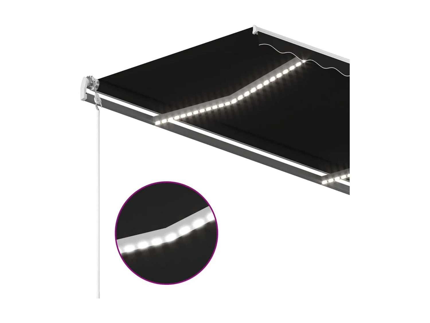 Tenda da Sole Retrattile Manuale LED 450x350 cm Antracite