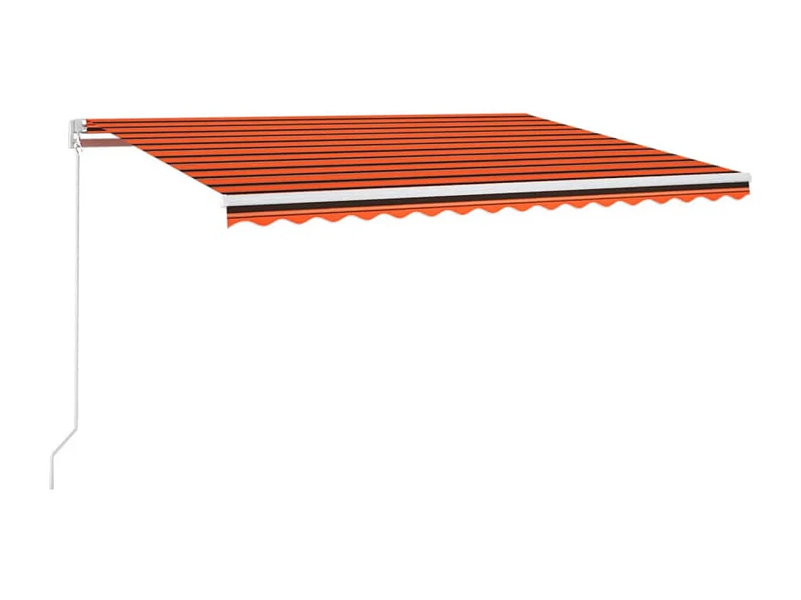 Toldo retráctil manual con LED naranja y marrón 400x300 cm