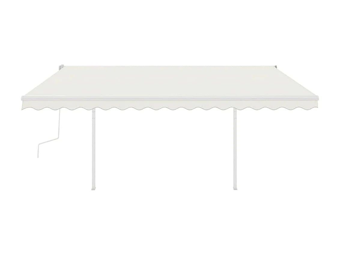 Auvent manuel rétractable avec LED 4x3 m Crème
