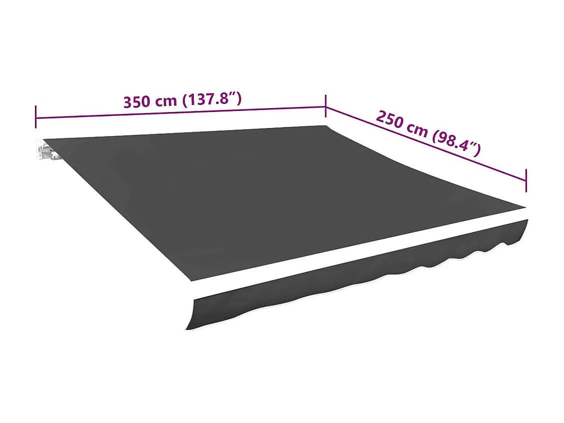 Toile d'auvent Anthracite 350x250 cm