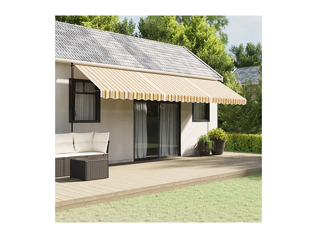 Tessuto di Ricambio per Tenda Strisce Multicolore 6x3 m