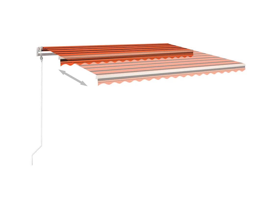 Auvent rétractable automatique et poteaux 4x3m Orange et marron