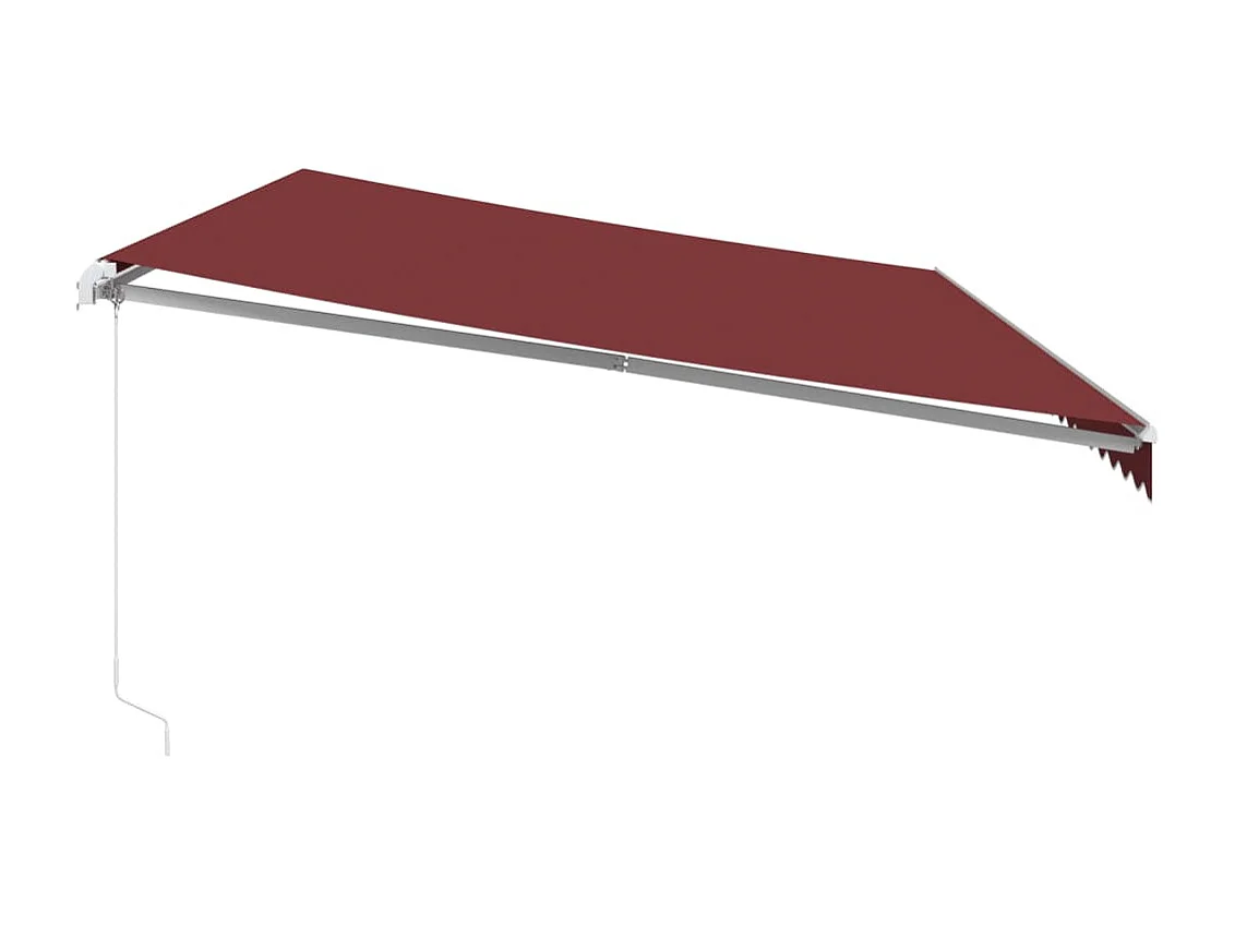 Auvent manuel rétractable avec LED bordeaux 600x350 cm