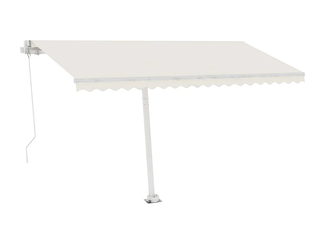 Tenda da Sole Retrattile Manuale con LED 400x300 cm Crema