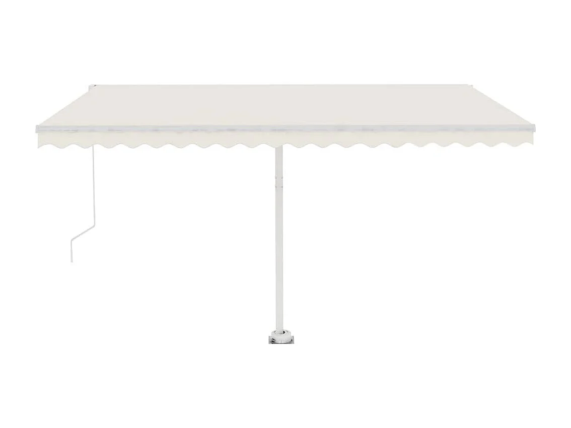 Tenda da Sole Retrattile Manuale con LED 400x300 cm Crema