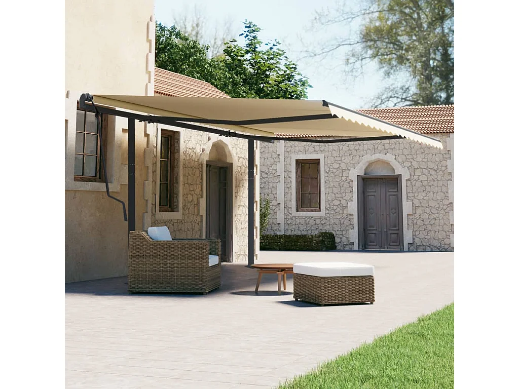 Jeu de poteaux d'auvent anthracite 600x245 cm fer