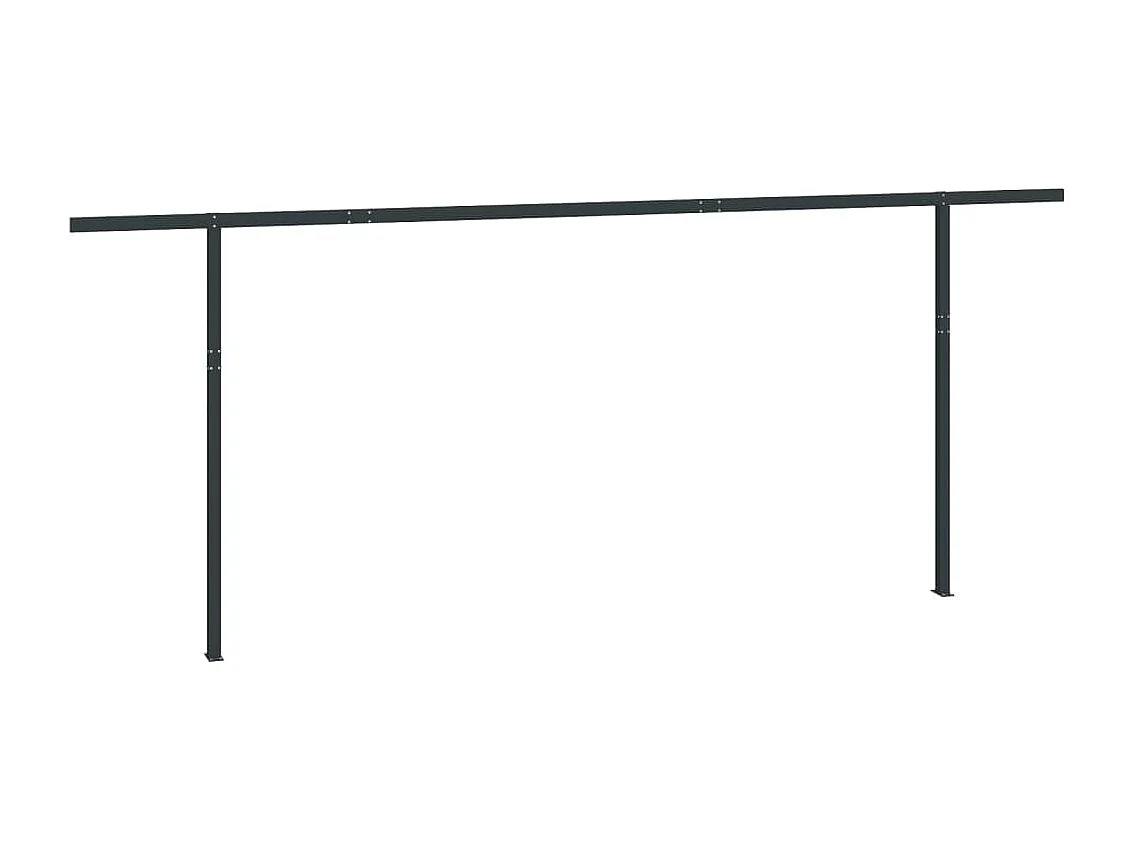 Jeu de poteaux d'auvent anthracite 600x245 cm fer