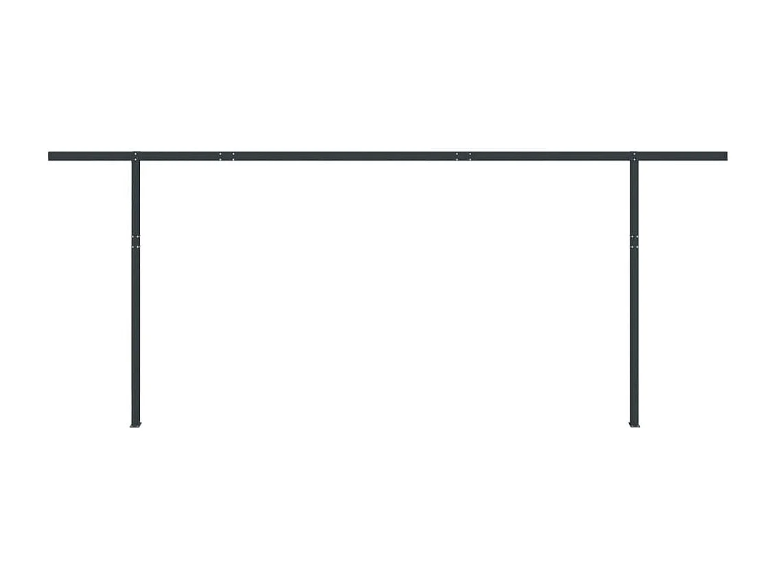Jeu de poteaux d'auvent anthracite 600x245 cm fer