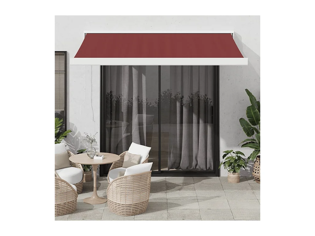 Auvent rétractable automatique bordeaux 300x250 cm