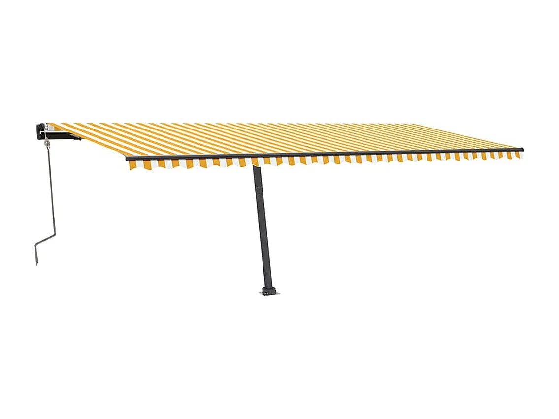 Tenda da Sole Autoportante Manuale 600x350 cm Gialla Bianca