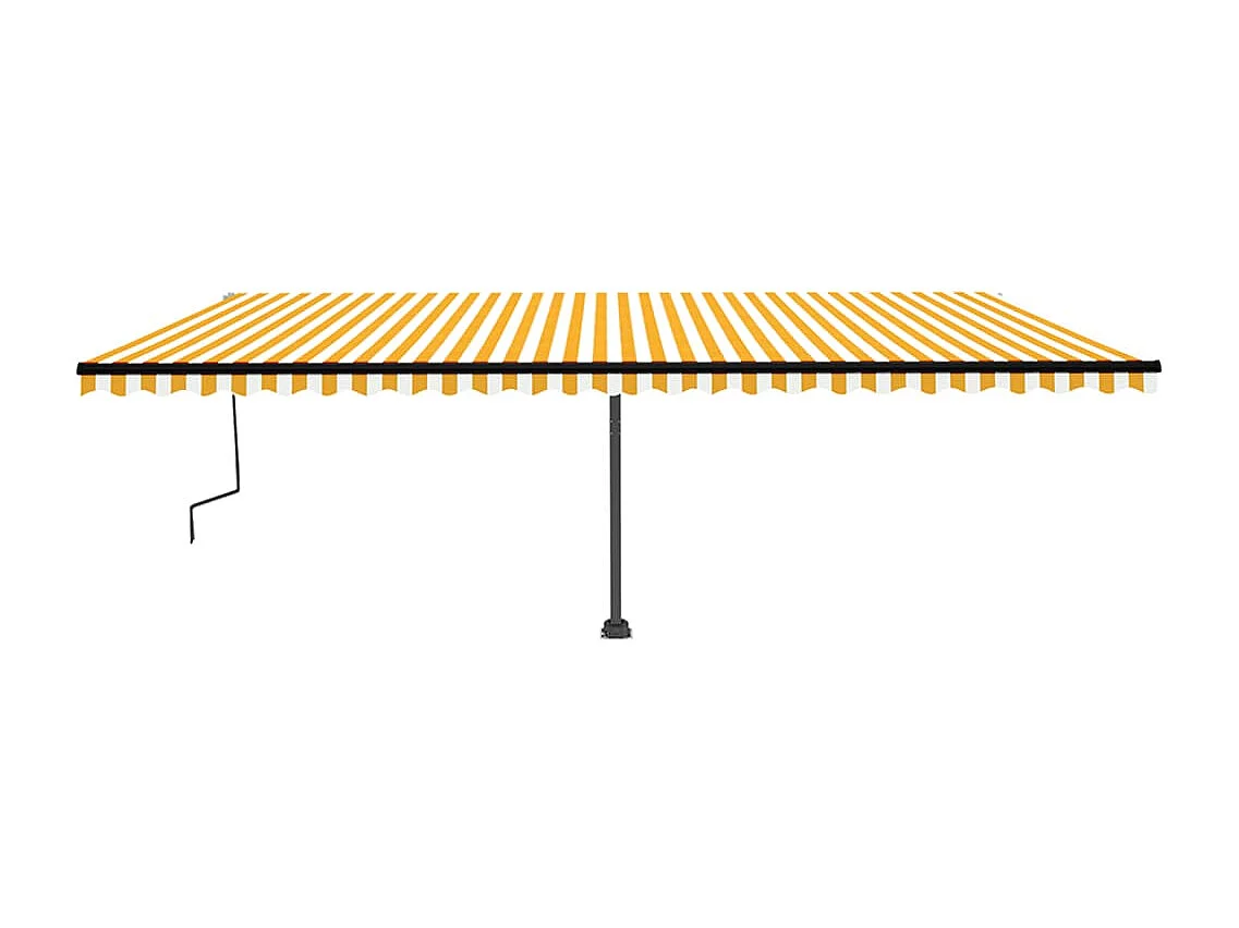 Tenda da Sole Autoportante Manuale 600x350 cm Gialla Bianca