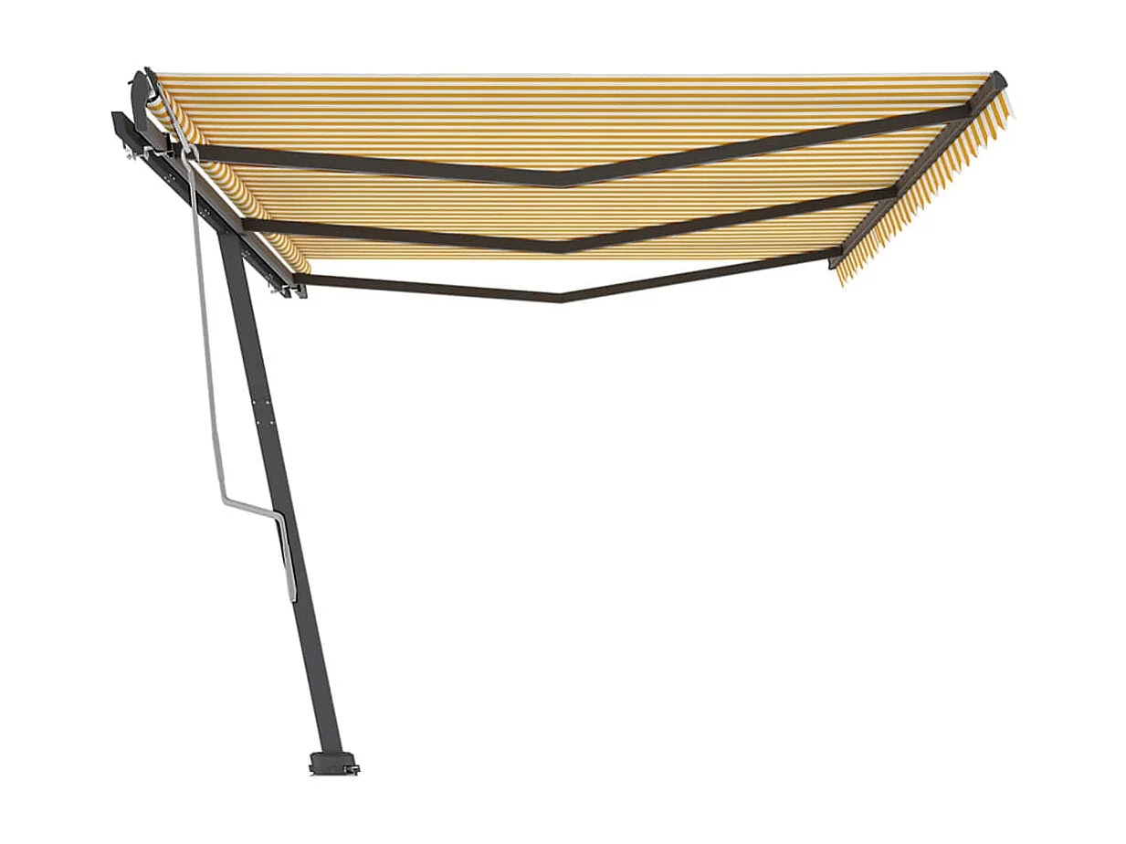 Tenda da Sole Autoportante Manuale 600x350 cm Gialla Bianca