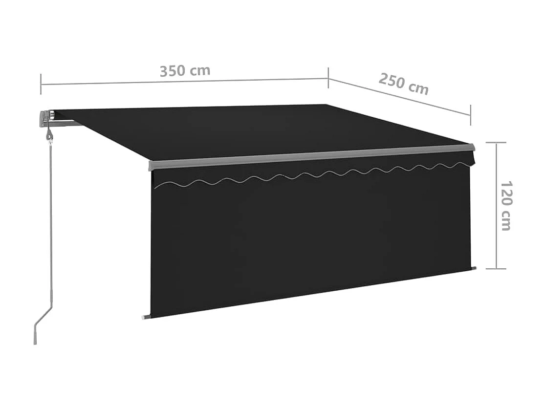 Tenda Retrattile Automatica con Parasole 3,5x2,5 m Antracite