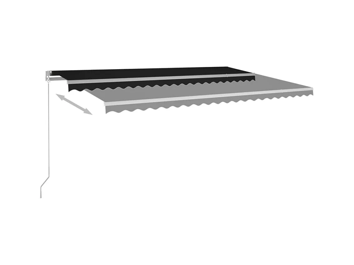 Tenda da Sole Retrattile Manuale con LED 500x300 cm Antracite