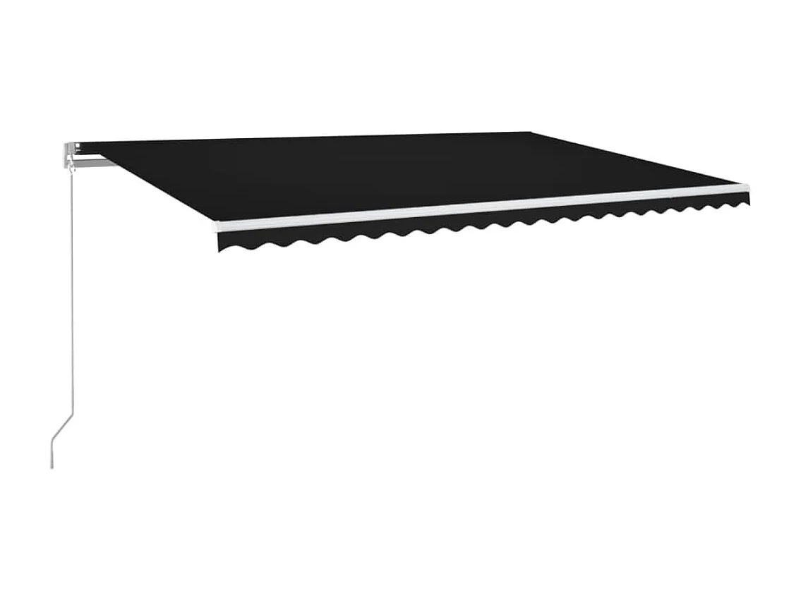 Luifel handmatig uittrekbaar met LED 500x300 cm antracietkleur