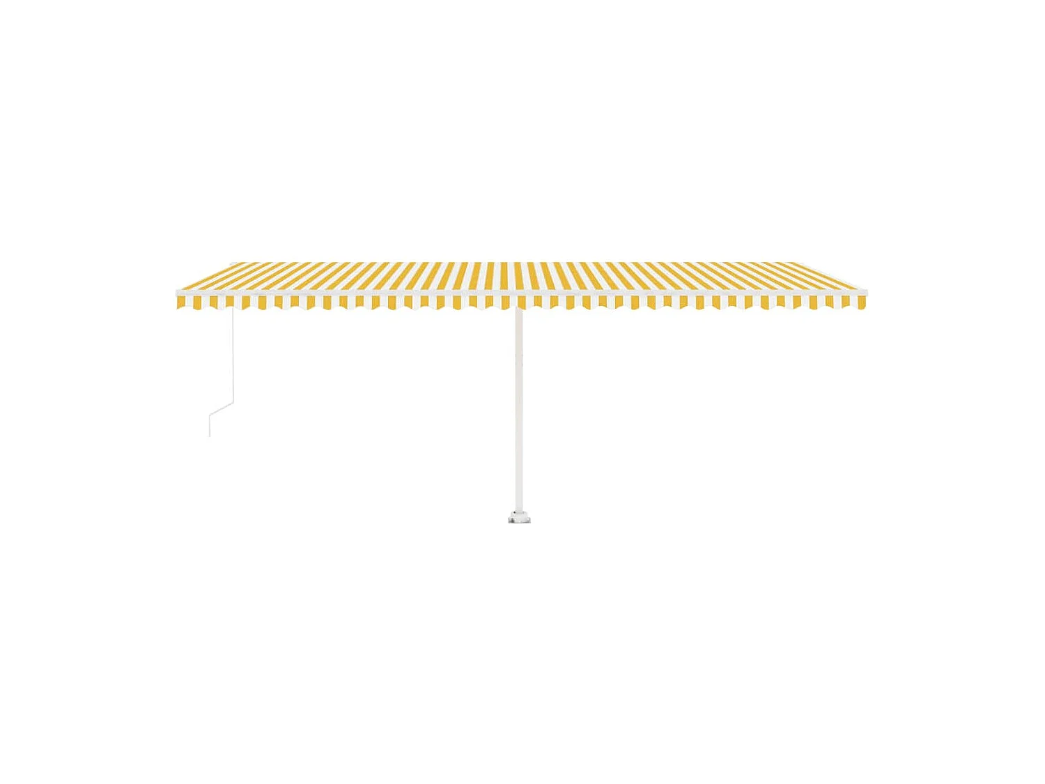 Toldo de pie retráctil manual amarillo y blanco 600x300 cm