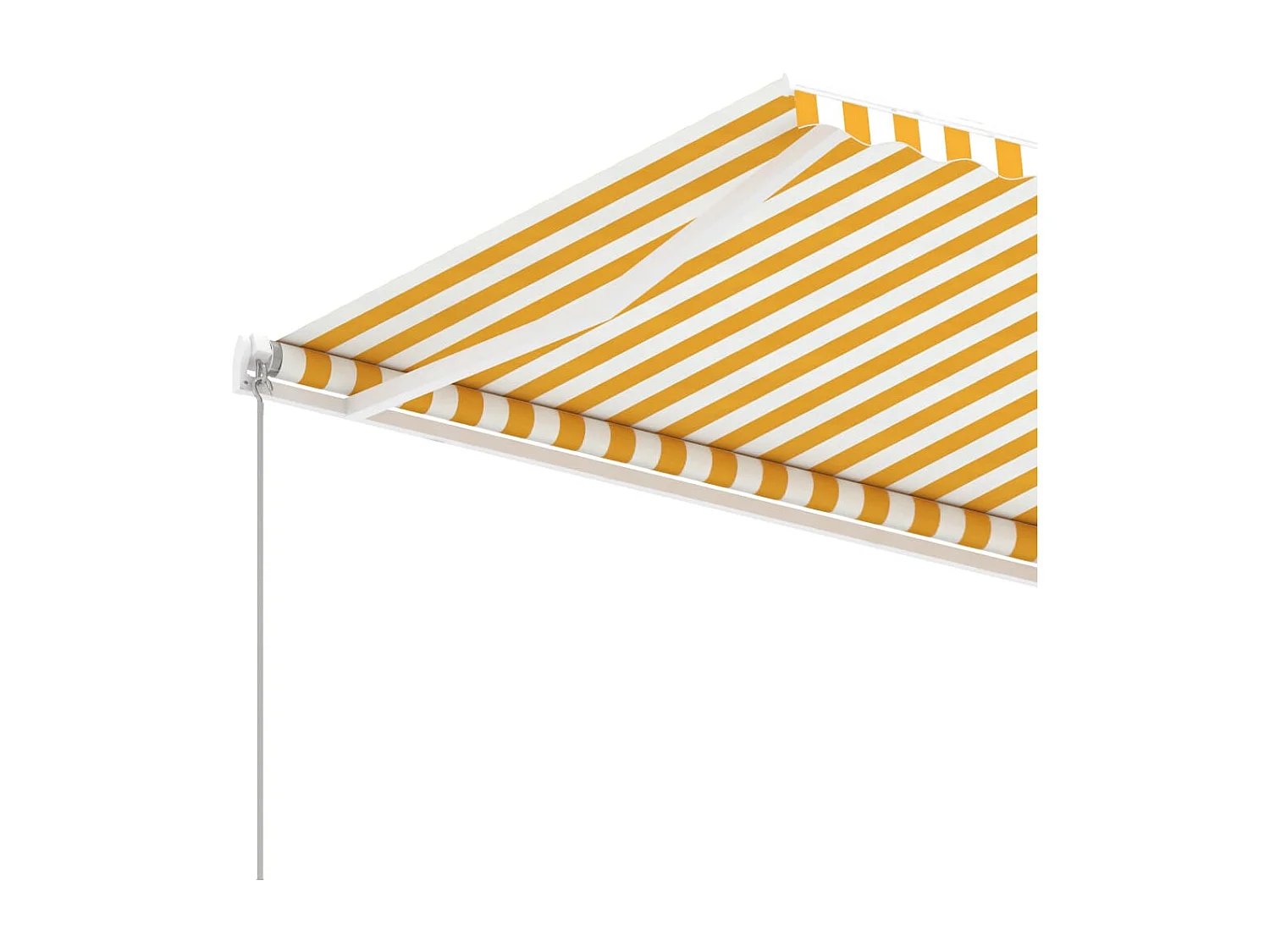 Toldo de pie retráctil manual amarillo y blanco 600x300 cm