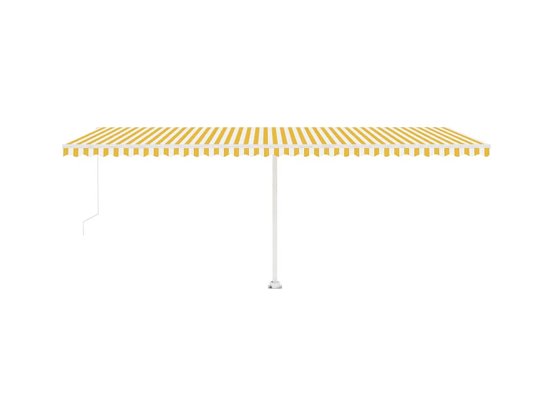 Auvent manuel rétractable sur pied 600x300 cm Jaune/Blanc