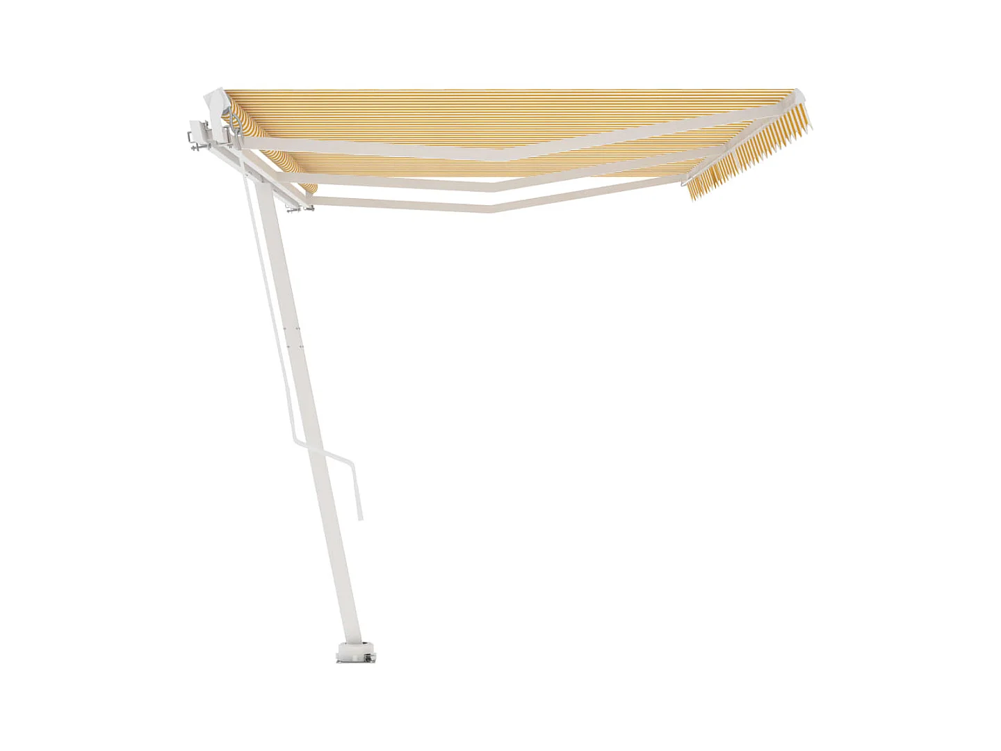 Auvent manuel rétractable sur pied 600x300 cm Jaune/Blanc