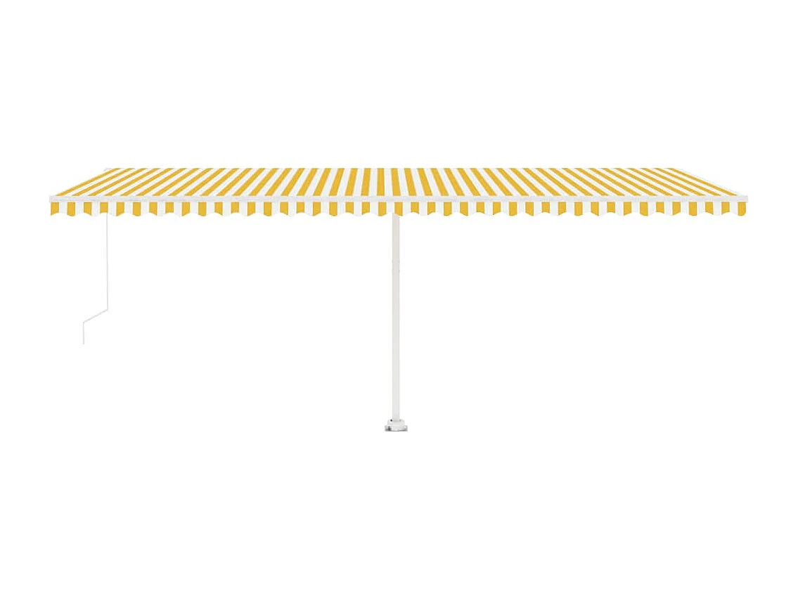 Auvent manuel rétractable sur pied 600x300 cm Jaune/Blanc