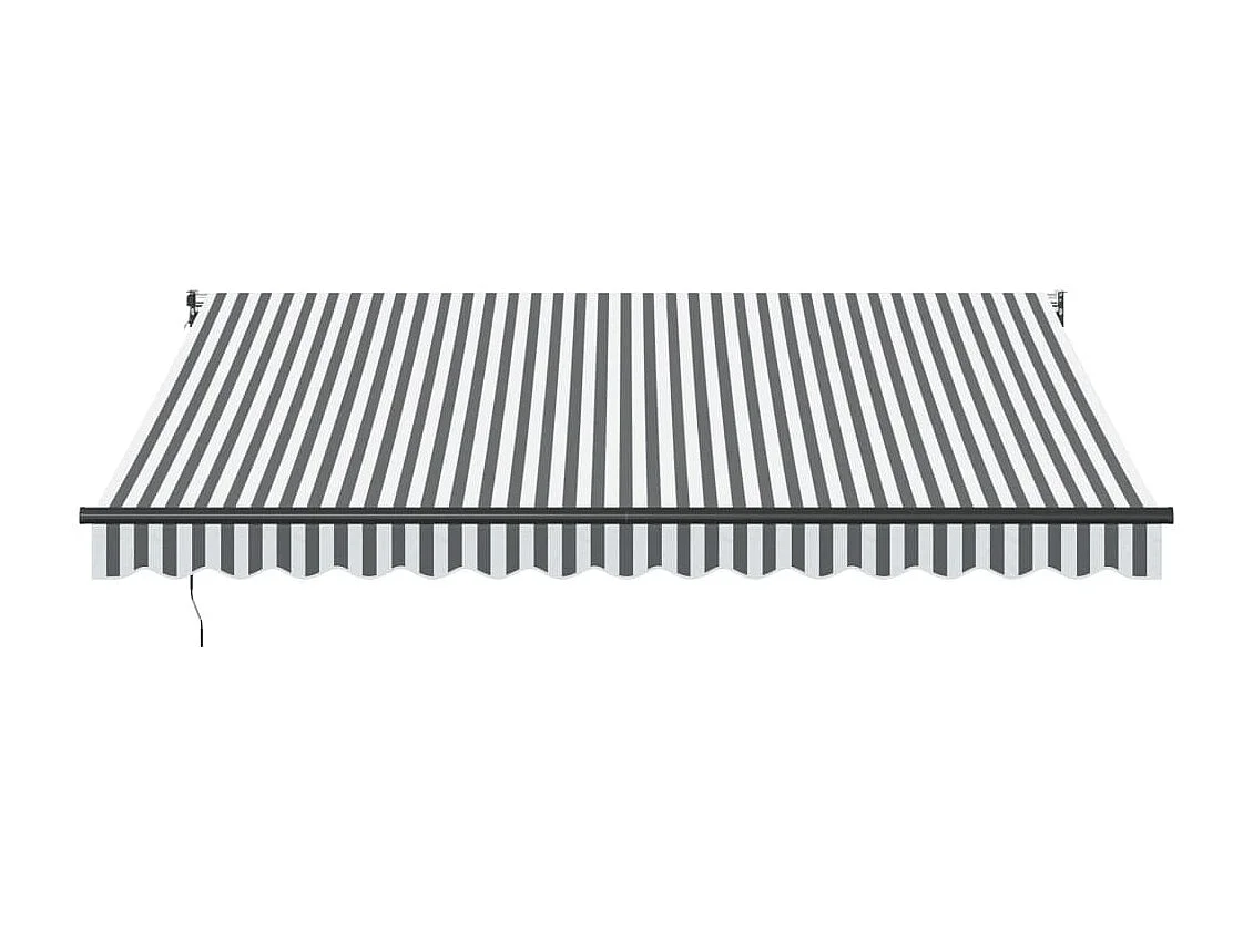 Auvent rétractable anthracite et blanc 4x3 m tissu et aluminium