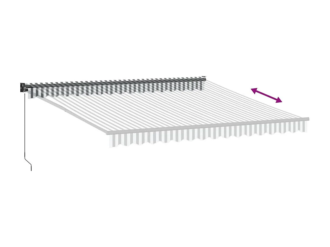 Auvent rétractable anthracite et blanc 4x3 m tissu et aluminium