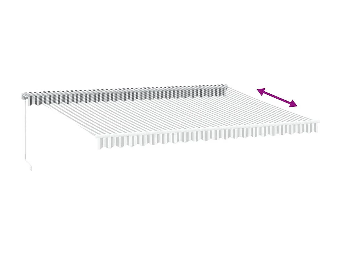 Tenda Retrattile Manuale con LED Antracite/ Bianco 500x300 cm