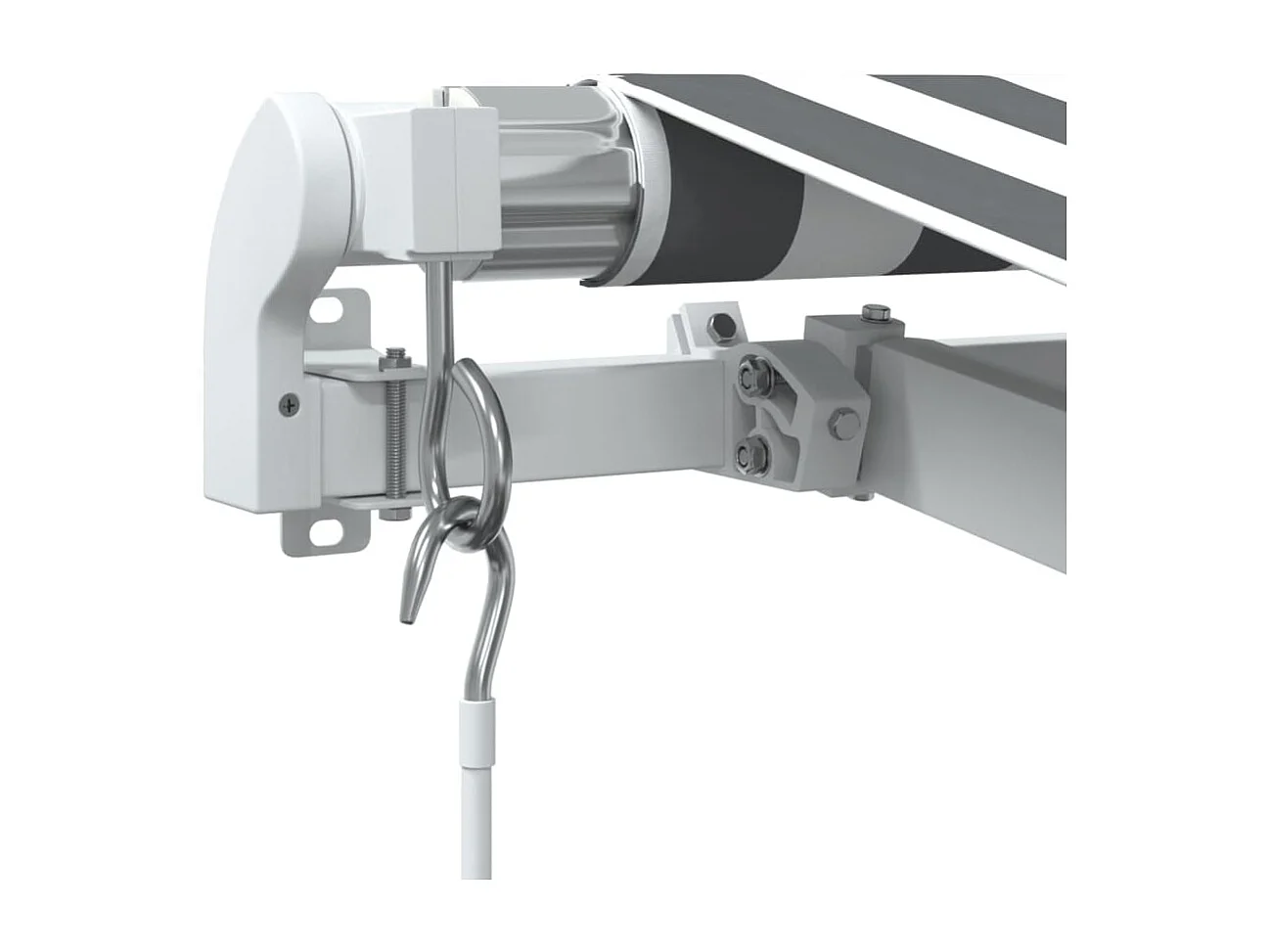 Tenda Retrattile Manuale con LED Antracite/ Bianco 500x300 cm