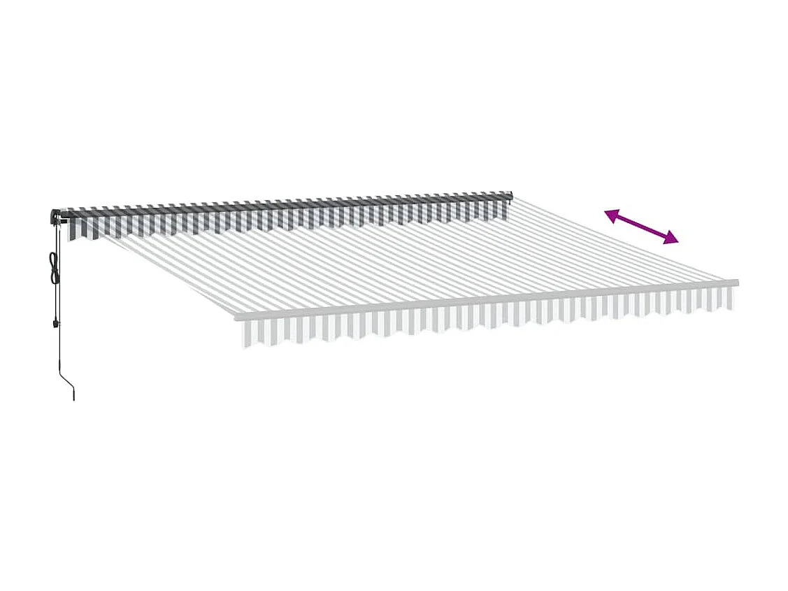 Tenda Retrattile Automatica LED Antracite e Bianco 450x300 cm