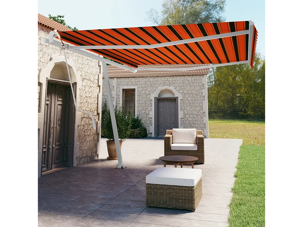 Standmarkise Automatisch 450x350 cm Orange/Braun