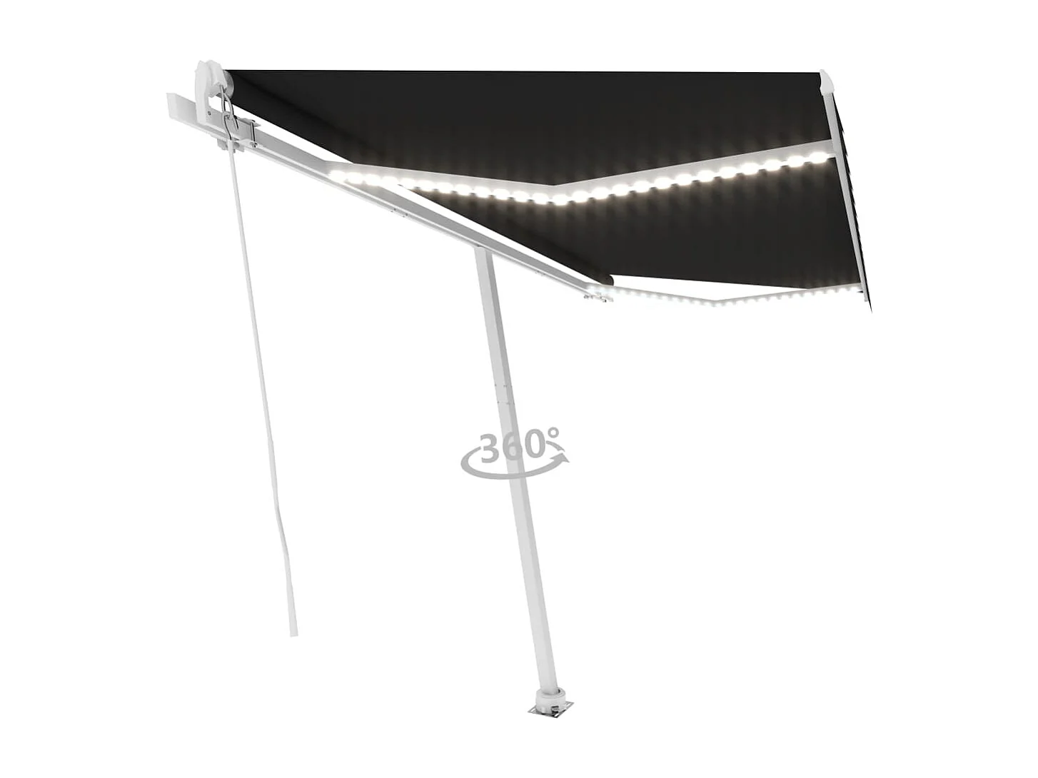 Toldo retrátil manual com LED 450x350 cm antracite