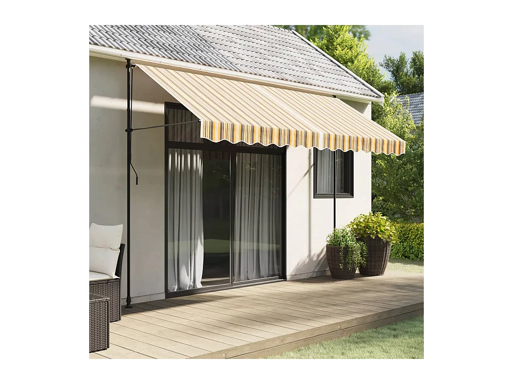 Tessuto di Ricambio per Tenda Strisce Multicolore 3,5x2,5 m