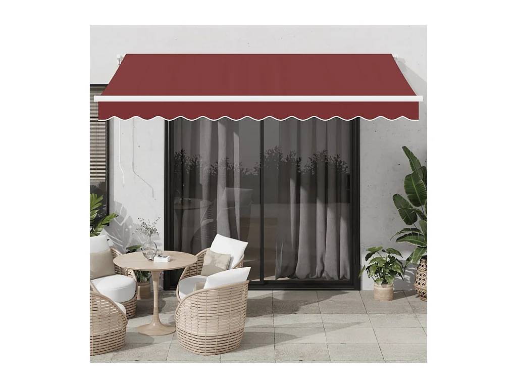 Auvent rétractable automatique bordeaux 350x250 cm