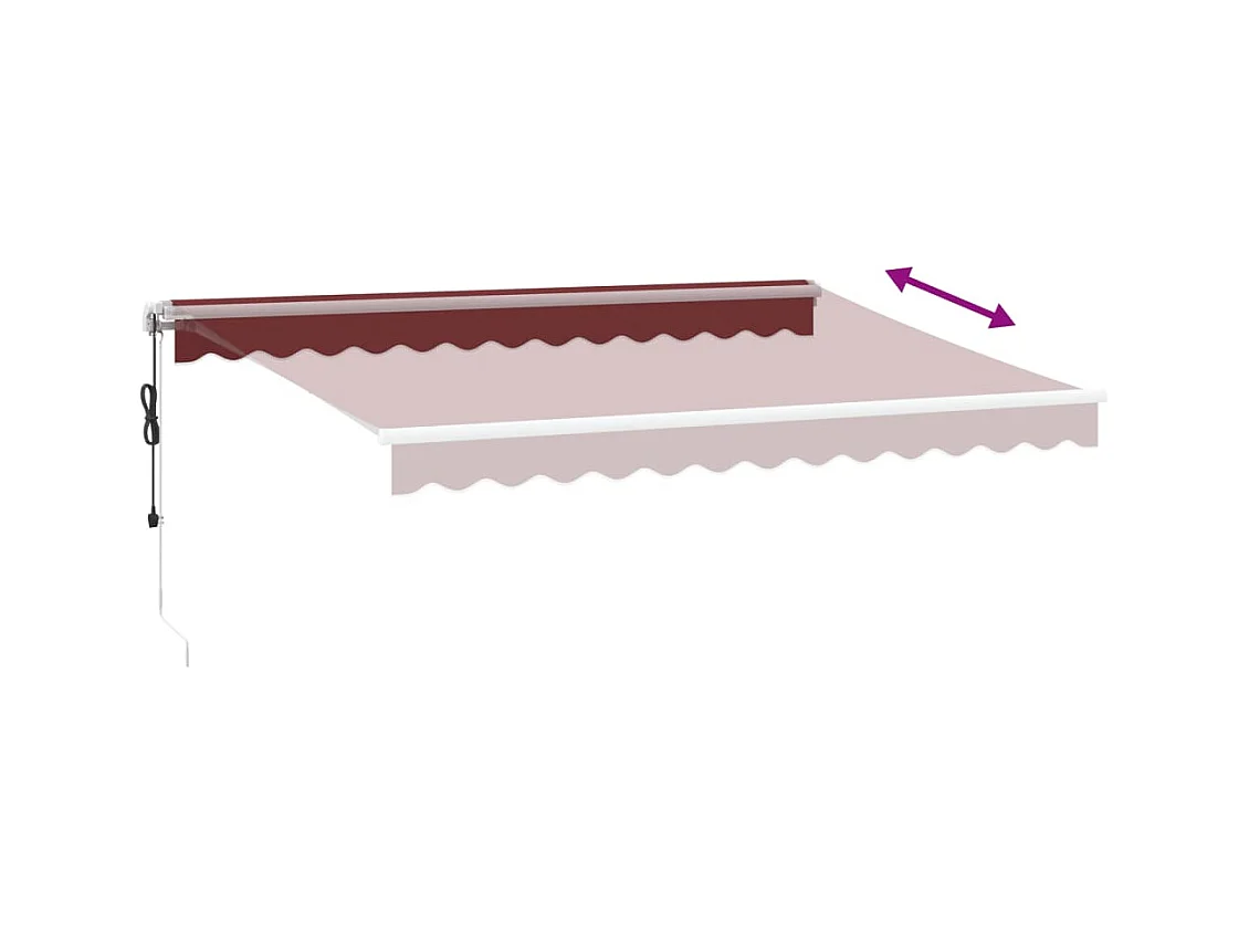 Auvent rétractable automatique bordeaux 350x250 cm