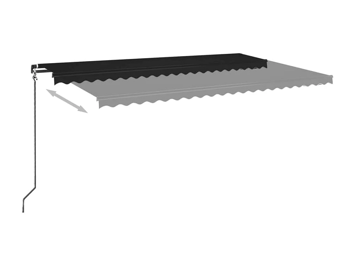 Tenda da Sole Retrattile Manuale con LED 500x350 cm Antracite