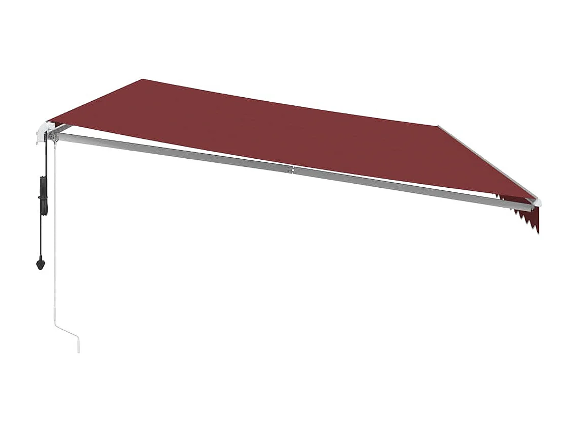 Auvent rétractable automatique avec LED bordeaux 600x350 cm