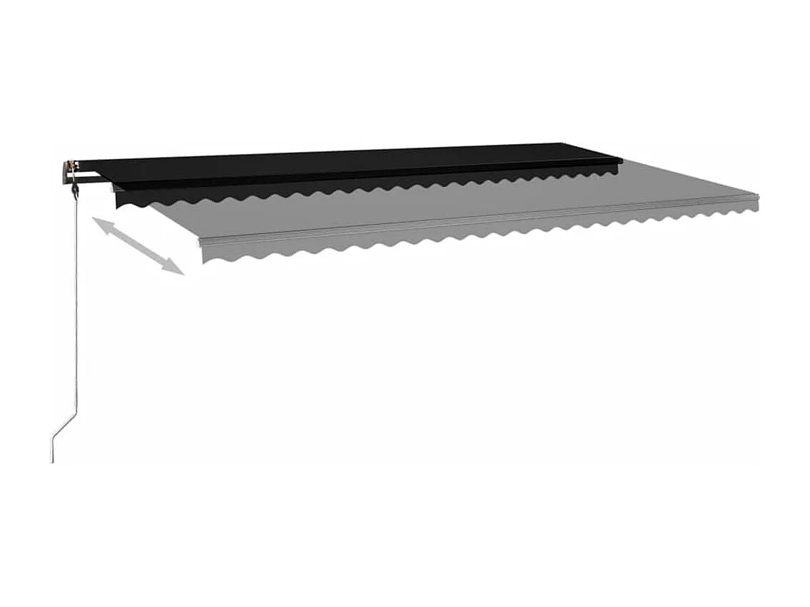 Auvent manuel rétractable avec LED 600x300 cm Anthracite
