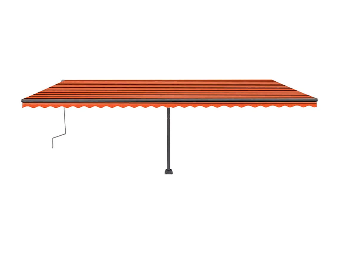 Auvent manuel rétractable sur pied 600x300 cm Orange et marron