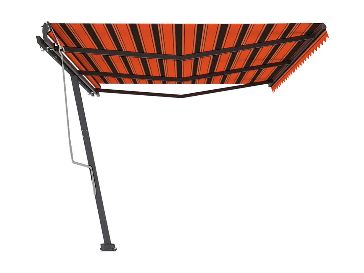 Auvent manuel rétractable sur pied 600x300 cm Orange et marron
