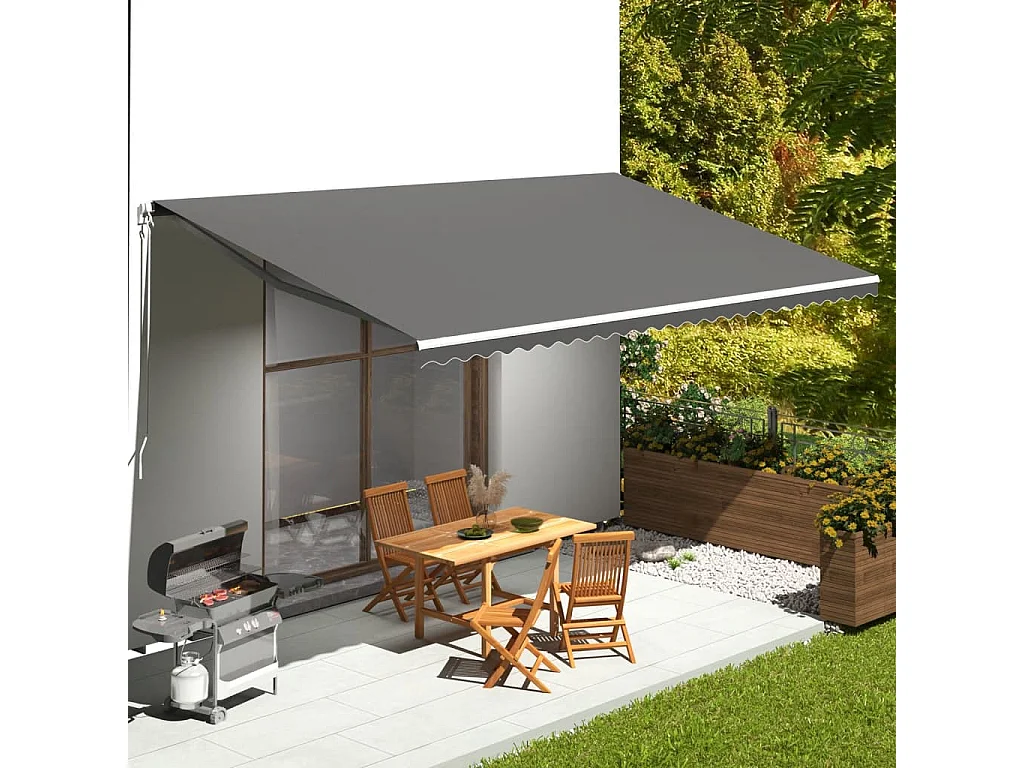 Tessuto di Ricambio per Tenda da Sole Antracite 6x3,5 m