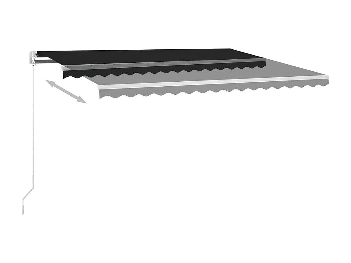 Toldo retráctil automático con postes gris antracita 4,5x3 m