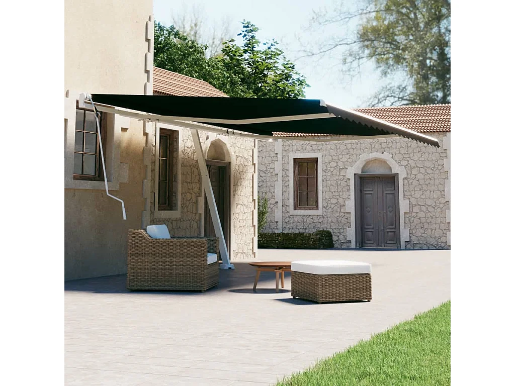 Toldo retrátil manual independente 600x300 cm antracite