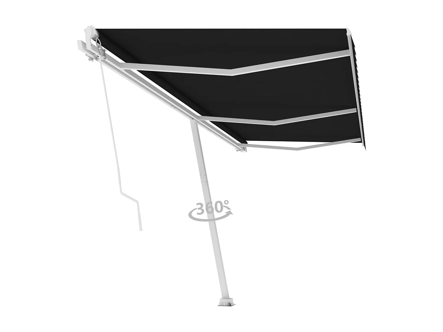 Toldo retrátil manual independente 600x300 cm antracite