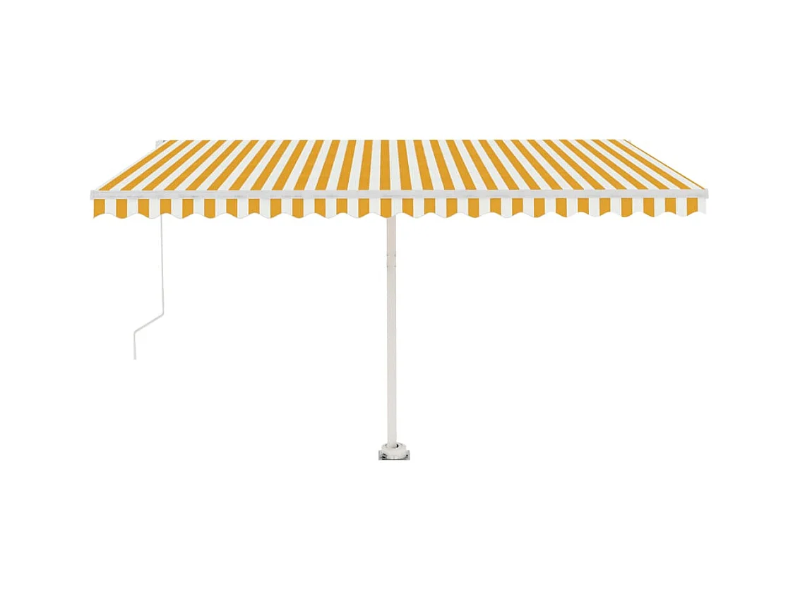 Toldo retráctil manual con LED amarillo y blanco 450x300 cm