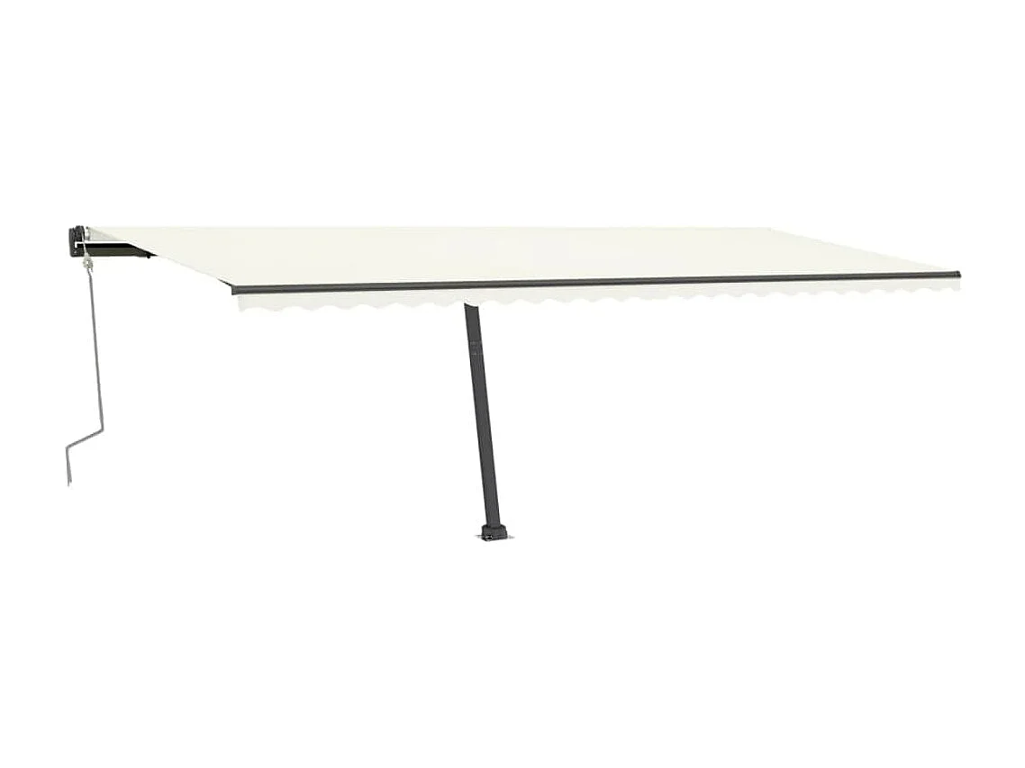 Auvent manuel rétractable sur pied 600x300 cm Crème