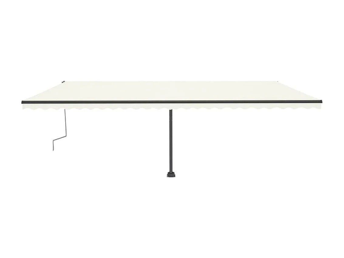 Auvent manuel rétractable sur pied 600x300 cm Crème