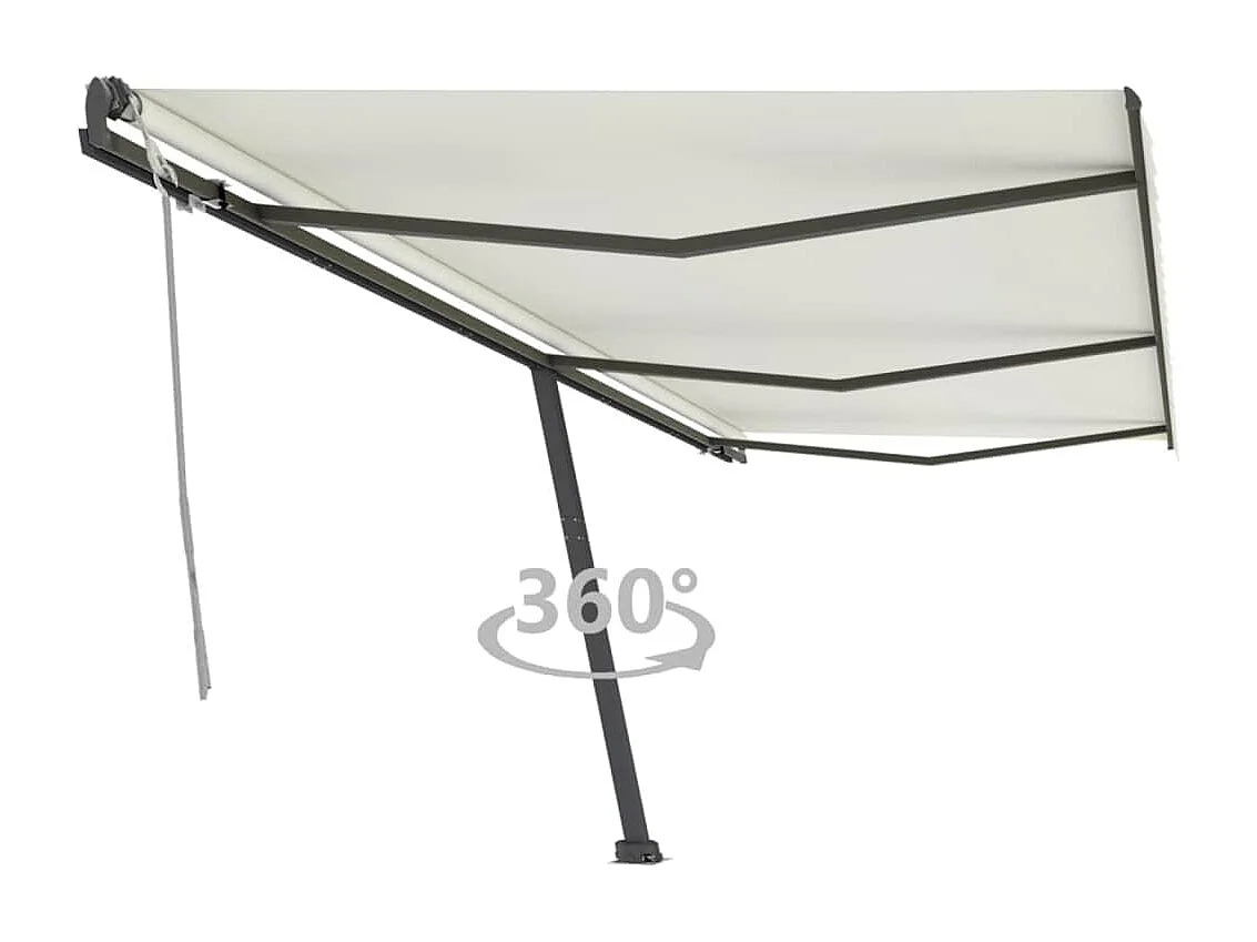 Auvent manuel rétractable sur pied 600x300 cm Crème