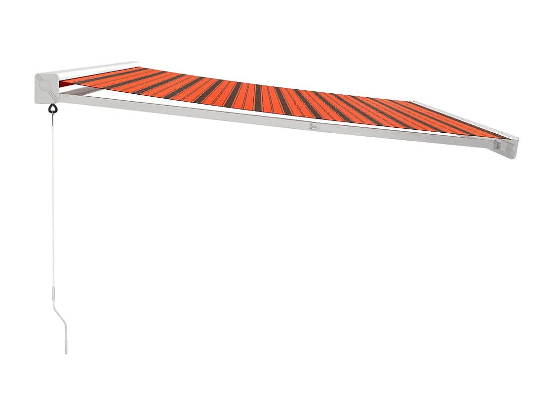 Toldo retráctil aluminio y tela naranja y marrón 4x3 m