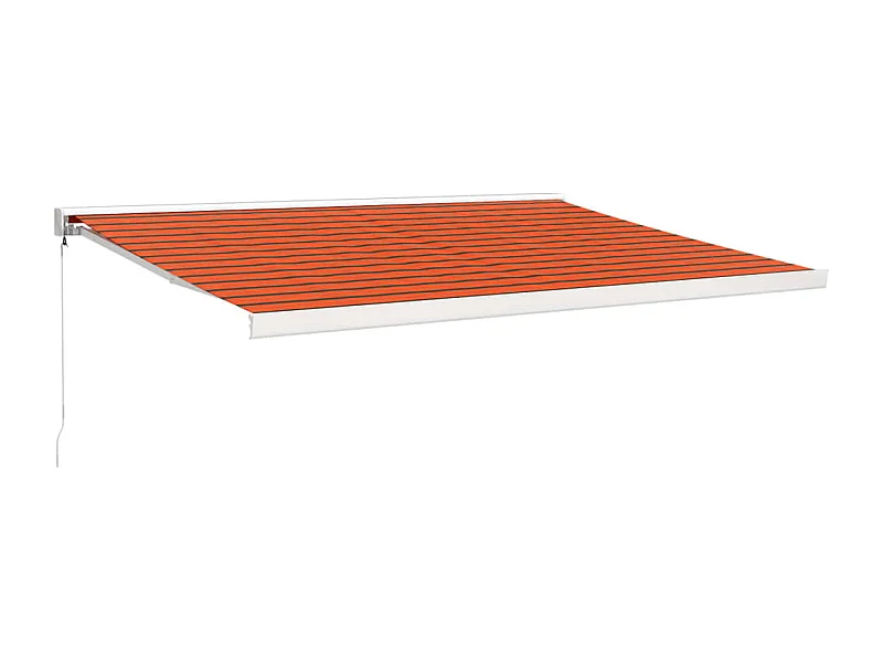 Auvent rétractable orange et marron 4x3 m tissu et aluminium